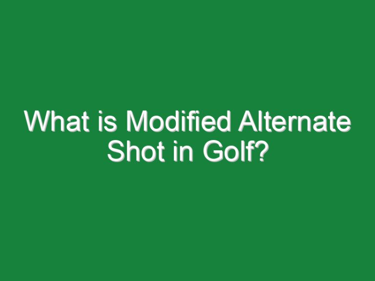 What is Modified Alternate Shot in Golf?
