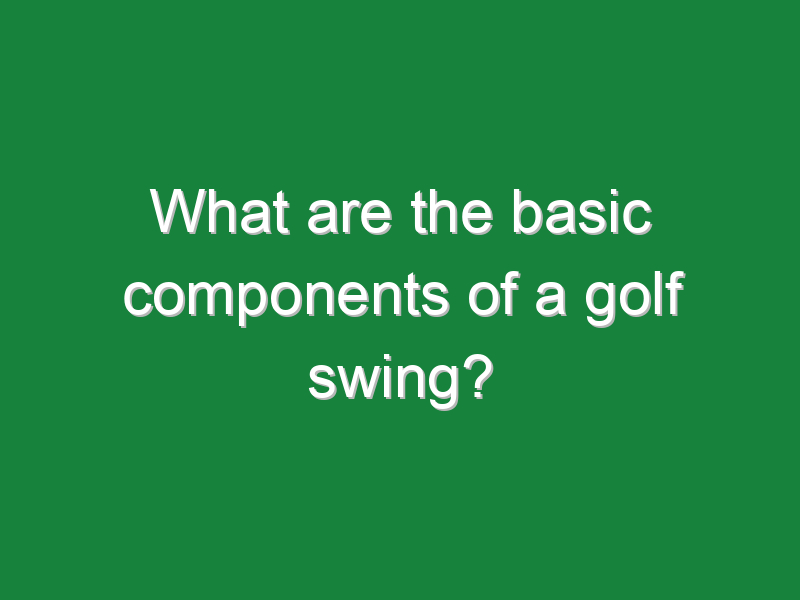 what are the basic components of a golf swing 301