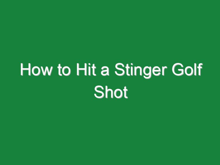 How to Hit a Stinger Golf Shot