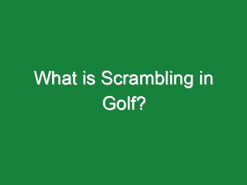 what is scrambling in golf 673
