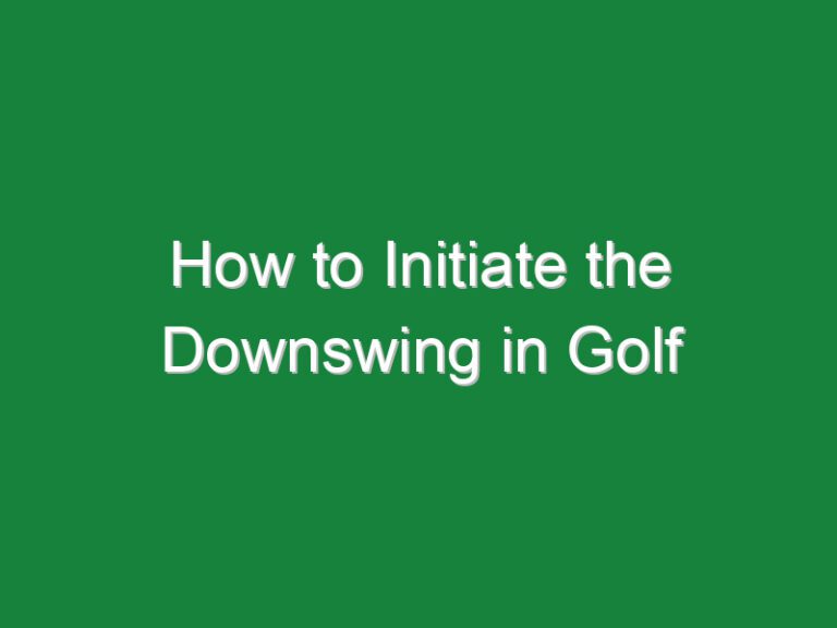 How to Initiate the Downswing in Golf