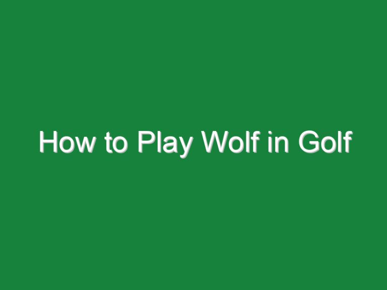 How to Play Wolf in Golf