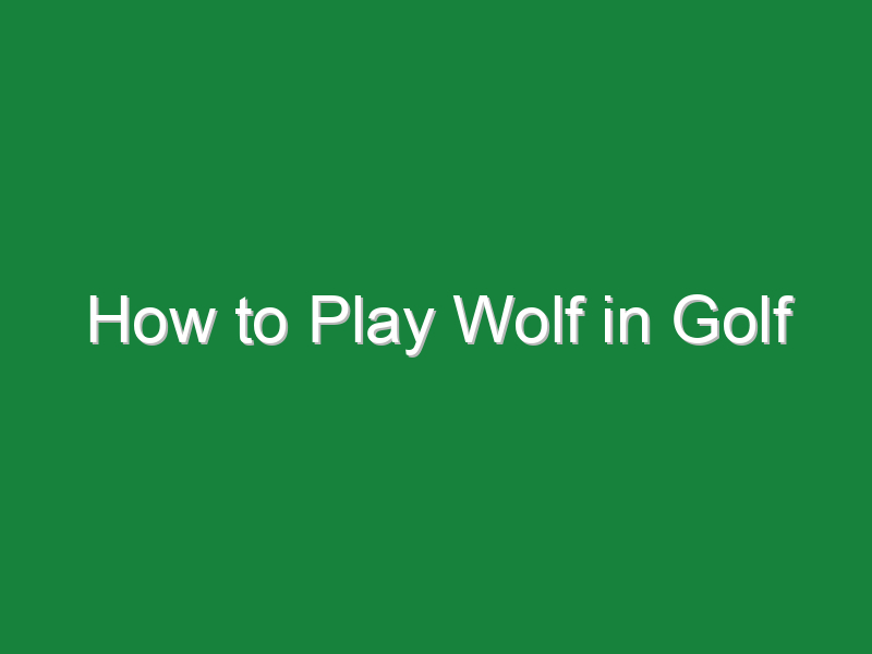 how to play wolf in golf 843