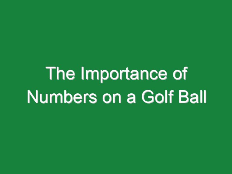 The Importance of Numbers on a Golf Ball