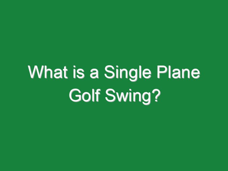 What is a Single Plane Golf Swing?