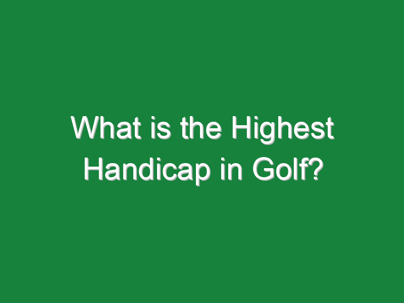what is the highest handicap in golf 861