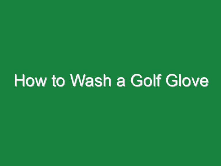 How to Wash a Golf Glove