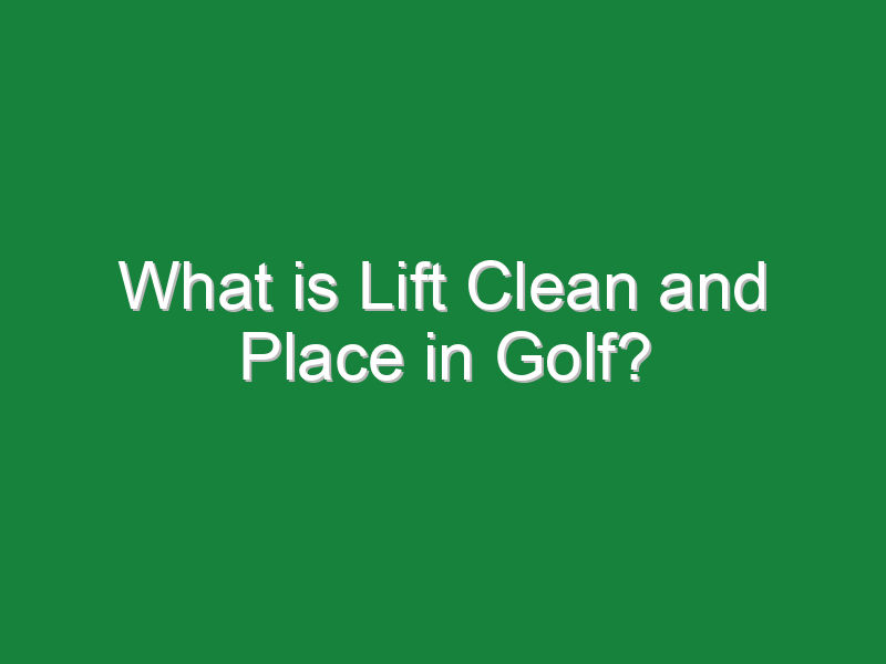 what is lift clean and place in golf 1102